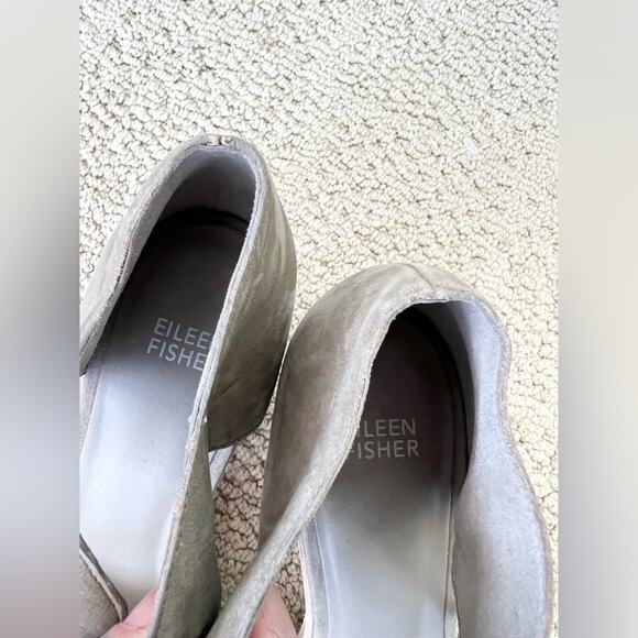 Eileen fisher ann ankle tie shoes suede nubuck moon grey size 9 - Picture 3 of 9
